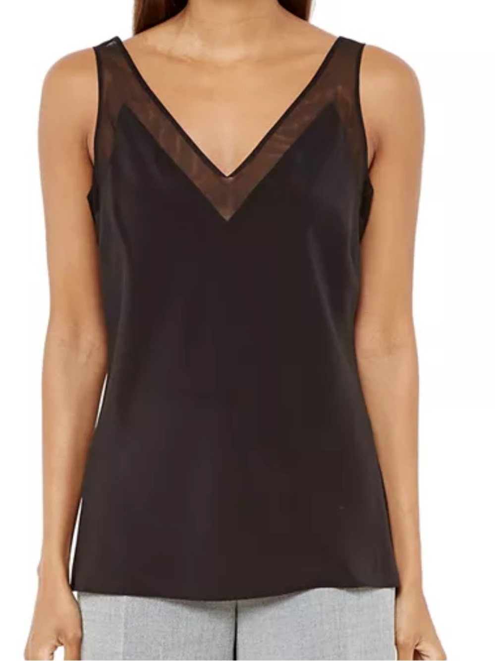 Ted Baker Mesh-Trimmed Silk Top